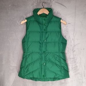 J. Crew ﻿Goosedown Sherpa Lined Puffer Vest in Jungle Green women's size…
